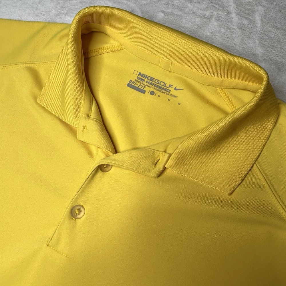 Nike‎ Golf Tour Performance Dri- Fit Bright Yellow Short Sleeve Polo Shirt